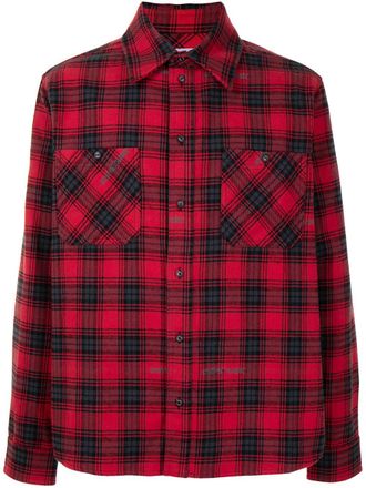 Off-white check-print long-sleeve shirt - men - Cotton/Polyester - S - Red