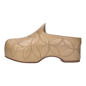 Maliparmi Maliparmi, Schoenen, Dames, Beige, 38 EU, Leer, Leren Klomp