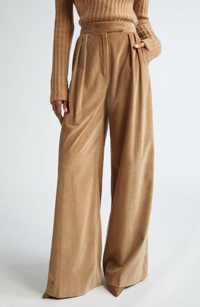 Max Mara Gilly Corduroy Ultrawide Leg Pants in Camel at Nordstrom, Size 10
