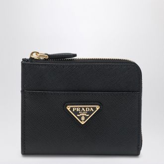 Prada Small black Saffiano leather zip-around wallet