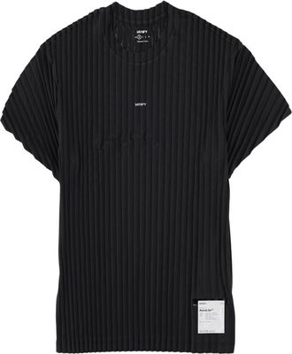 SATISFY Black Vertical Ribbed Logo T-Shirt