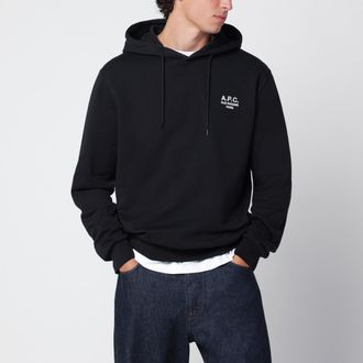 A.P.C. Felpa con cappuccio nera in cotone
