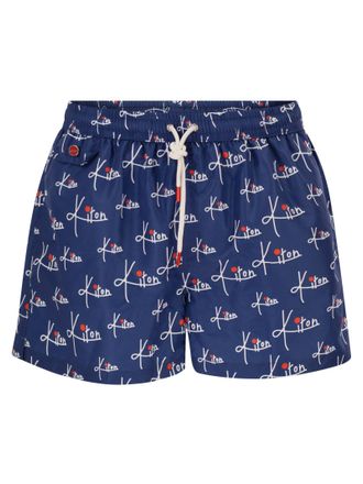 Kiton kurze gemusterte Badeboxershorts