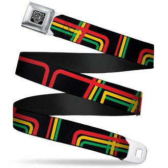 Buckle Down Boys Seatbelt Belt Rasta Kids, Multicolor, 1.0 Wide-20-36 Length