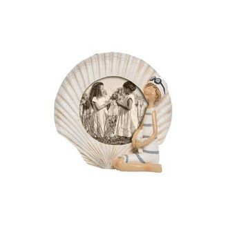 Beachcombers Vintage Resin Sitting Girl Photo Picture Frame in Off-White at Nordstrom, Size Medium