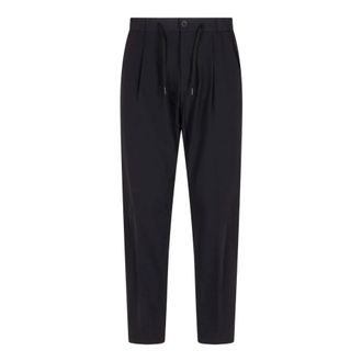 Herno Slim-fit Trousers, male, Blue, S, Blue Pleated Drawstring Trousers