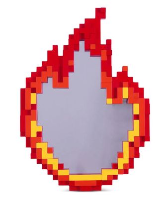 Seletti flame pixelated mirror - Red