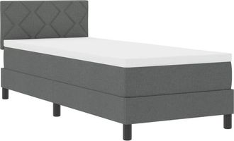 vidaXL Box Spring Bed with Mattress Dark grey 80 x 200 cm Fabric Vidaxl