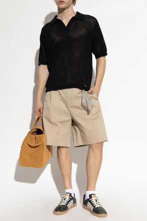 Represent Polo Shirt With Appliqu&eacute; Logo, Mens, Black