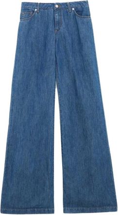 Ermanno Scervino Low-Rise Wijde Jeans - Dames - Loose Fit Jeans - Blauw - XS - Katoen - Jeans