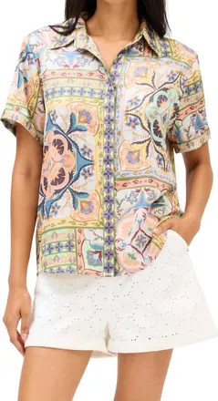Allison New York Gemma Button Down Shirt In Scarf Print