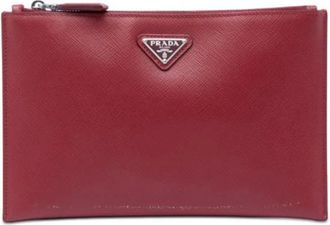 Prada Pre-owned Clutch Saffiano - - Pre-owned - Donna - Rosso - ONE SIZE