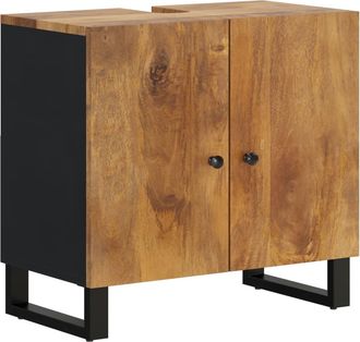 vidaXL Mueble De Lavabo Madera Mango Y Madera Ingenier&iacute;a 62x33x58 Cm Vidaxl