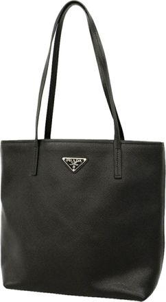 Prada Black Leather Tote Bag (Pre-Owned)