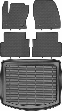 OEM Juego De Alfombrillas De Goma Para Coche Y Alfombrilla Para Maletero Para Ford Kuga Ii Suv (2013-2019)