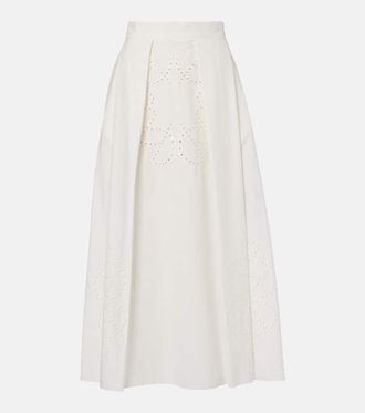 Elie Saab Cotton midi skirt