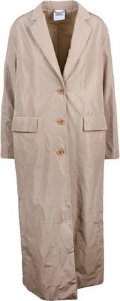 Aspesi Thermal Beige Long Coat With Classic Lapel And Practical Pockets