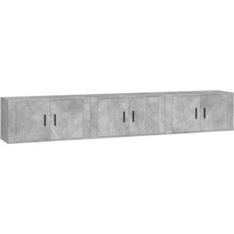 vidaXL Muebles Para Tv De Pared 3 Uds Gris Hormig&oacute;n 80x34,5x40 Cm Vidaxl