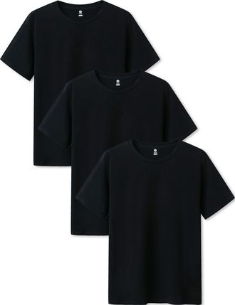 Lapasa 3 Pack Mens Undershirts Premium Stretch Cotton Underwear Shirts Soft Short Sleeve M05 Black (Crew Neck) S