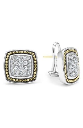 Lagos Rittenhouse Diamond Pav&eacute; Stud Earrings in Silver at Nordstrom