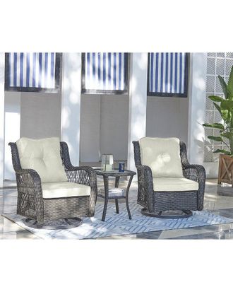 Manhattan Comfort Fruttuo Patio 2-Person Seating Group With End Table