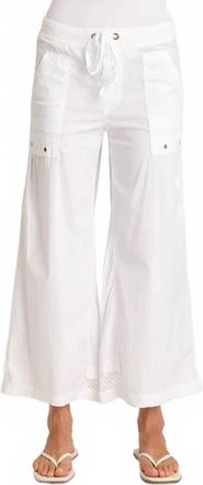 Xcvi Roel Poplin Mesh Gaucho Crop Pants In White