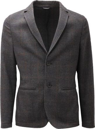 Daniele Alessandrini Jassen, Heren, Grijs, L, Geruite jas in grijs