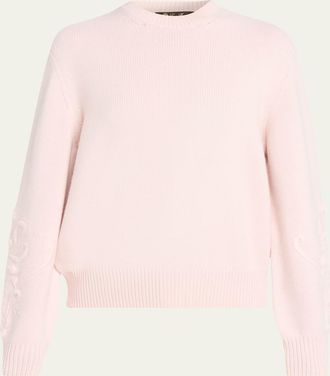 Loro Piana Embroidered Baby Cashmere Crewneck Sweater