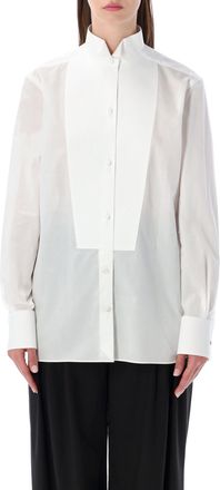Tom Ford Womens Cotton Voile Tuxedo Shirt - White - Size EU 40 (Womens)