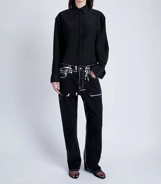 Proenza Schouler Demi Button Down Blouse In Black