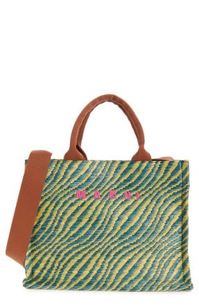 Marni Small Logo Basket Bag in 00V44 Garden Green at Nordstrom