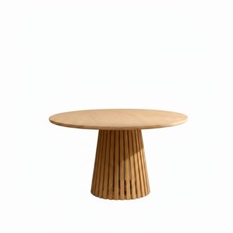 Wabi Home Mesa de comedor redonda de madera maciza &Oslash;135 cm