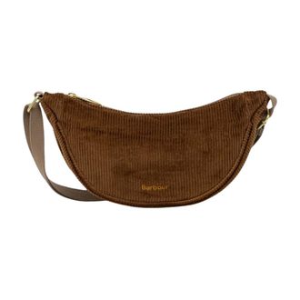 Barbour Mini Mia Cord Sling Bag - Dames - Tassen - Bruin - Maat: ONE Size Katoen