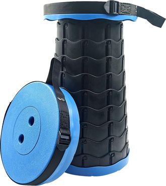 OEM Taburete Plegable Port&aacute;til Azul - Taburete Plegable Para Camping, Ideal Para Exteriores, Camping, Pesca, Barbacoas, Interiores Y Cocina
