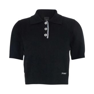 Pinko Pinko, Dames, Tops, Zwart, Maat: L Wol