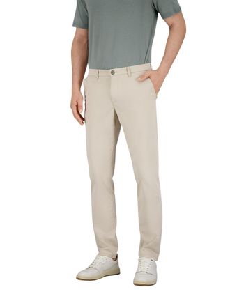 Gardeur Pantalon creme effen katoen