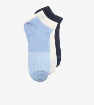 Cole Haan Womens Supersoft 3-Pack Low Cut Socks - Blue