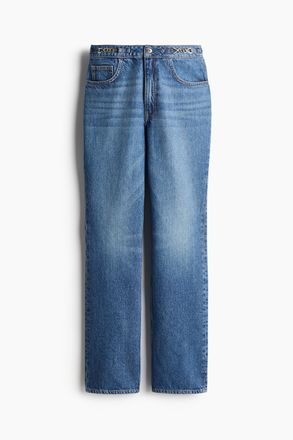 H&M Straight Ultra High Jeans - Helles Denimblau