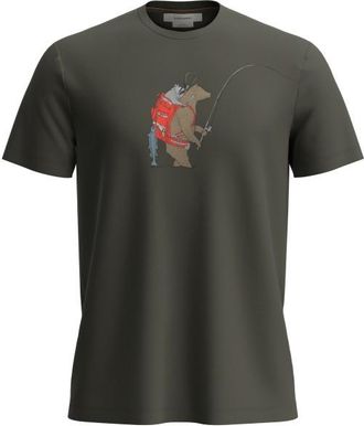 Icebreaker Merino 150 Tech Lite S/S Tee Bear Catch Merinoshirt f&uuml;r Herren | schwarz
