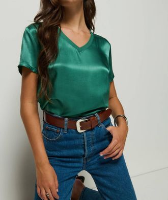Nation Ltd June V-Neck Tee In Spruce