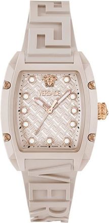 Versace Dominus Ceramic Strap Watch, 44mm x 36mm in Beige at Nordstrom