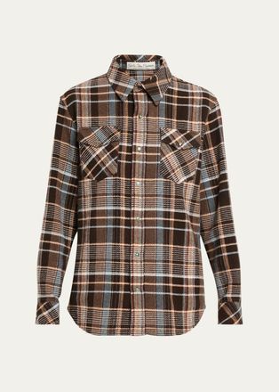 God's True Cashmere Wilderness Plaid Cashmere Shirt
