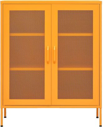 Berkfield Home Storage Cabinet Mustard Yellow 80x35x101.5 cm Steel