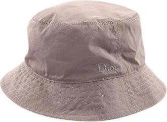 Dior Pre-owned Oblique Reversible Bucket Hat - Dames - Vintage Accessoires - Grijs - ONE Size - Katoen - Vintage