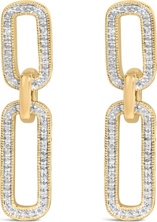 House of Brilliance Gold Vermeil 1/10 Cttw Diamond Cttw Bold Paperclip Earring