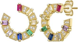 Genevive 14K Over Silver Cz Drop Earrings