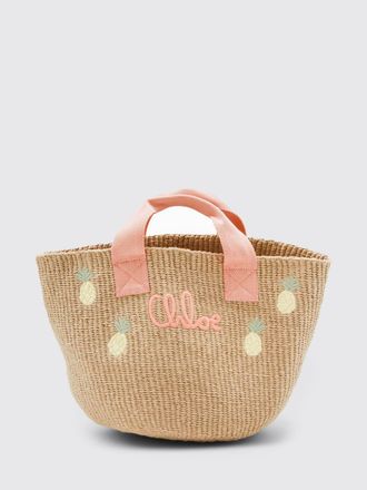 Chlo&eacute; Borsa a mano in rafia con ricami