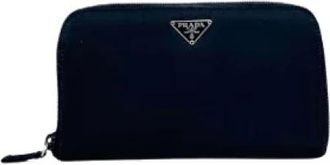 Prada Tweedehands leren portemonnees - Dames - Vintage Accessoires - Blauw - ONE Size - Leer - Vintage