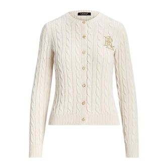 Ralph Lauren Cardigans, female, Beige, Size: XL Ralhan Long Sleeve Cardigan