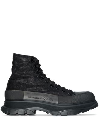 Alexander McQueen Tread slick boots - men - Fabric/Fabric/Rubber - 42 - Black